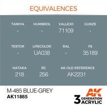 Load image into Gallery viewer, AK Interactive AK11865 Acrylic 3G Air M-485 Blue-Grey 17ml