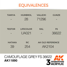 Load image into Gallery viewer, AK Interactive AK11890 Acrylic 3G Air Camouflage Grey FS 36622 17ml