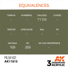 Load image into Gallery viewer, AK Interactive AK11815 Acrylic 3G Air RLM 62 17ml