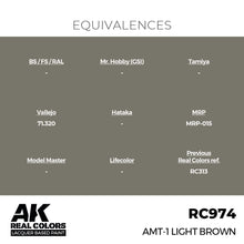 Load image into Gallery viewer, AK Interactive RC974 Real Colors AMT-1 Light Brown 17ml