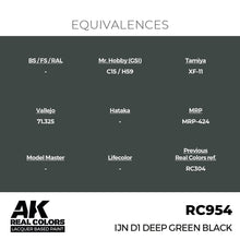 Load image into Gallery viewer, AK Interactive RC954 Real Colors  IJN D1 Deep Green Black 17ml