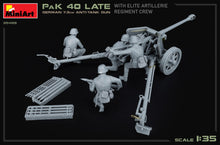 Load image into Gallery viewer, MiniArt 1/35 German 7.5cm Anti-Tank Gun PaK40 w/ Elite Crew 35409