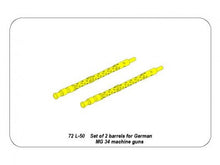 Load image into Gallery viewer, Aber 1/72 German Machine Gun MG34 Barrels (2) 72 L-50