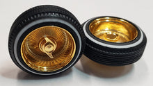 Load image into Gallery viewer, Pegasus 1/24 Rim &amp; Tire Set 1015 Gold McC's w/ Whitewalls (4)