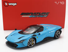 Load image into Gallery viewer, Bburago 1/18 Ferrari Daytona SP3 Closed Roof 2022 Baby Blue DELUXE BU16920BL-VET
