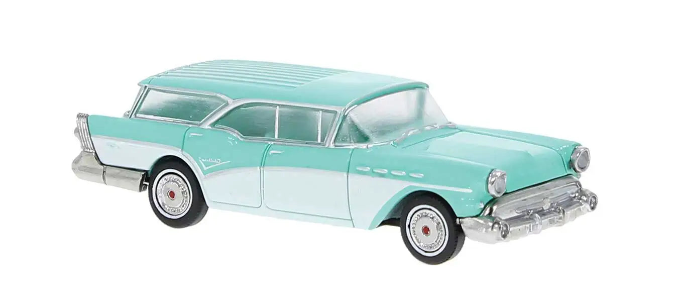 Brekina 1/87 HO 1957 Buick Century Caballero Turquoise 18175