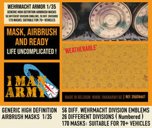 Load image into Gallery viewer, 1ManArmy 1/35 German Wehrmacht Div Emblems Paint Masks 35GEN447