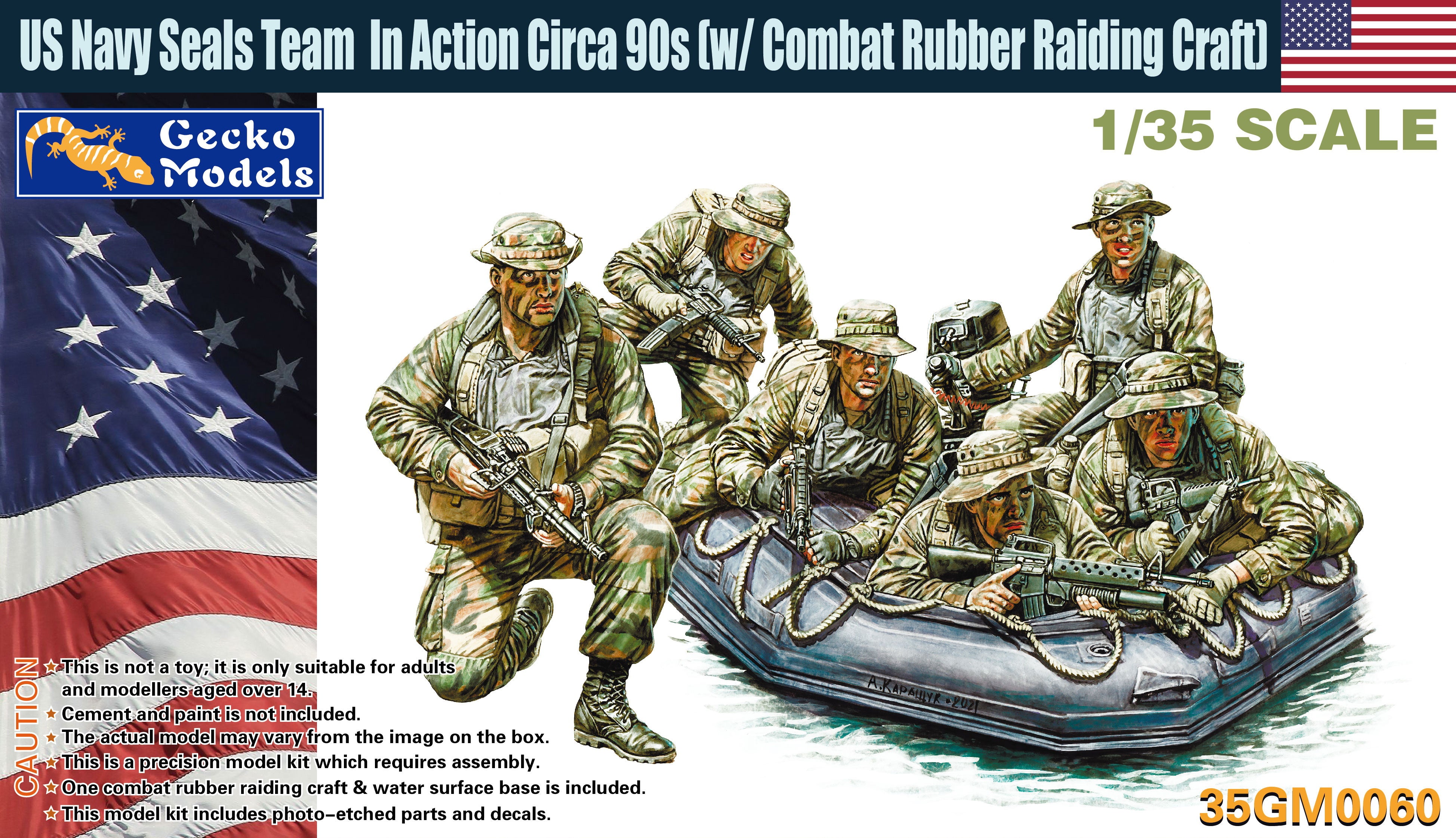 Gecko Models 1/35 US Navy Seals Team 1990s w/ Combat Rubber