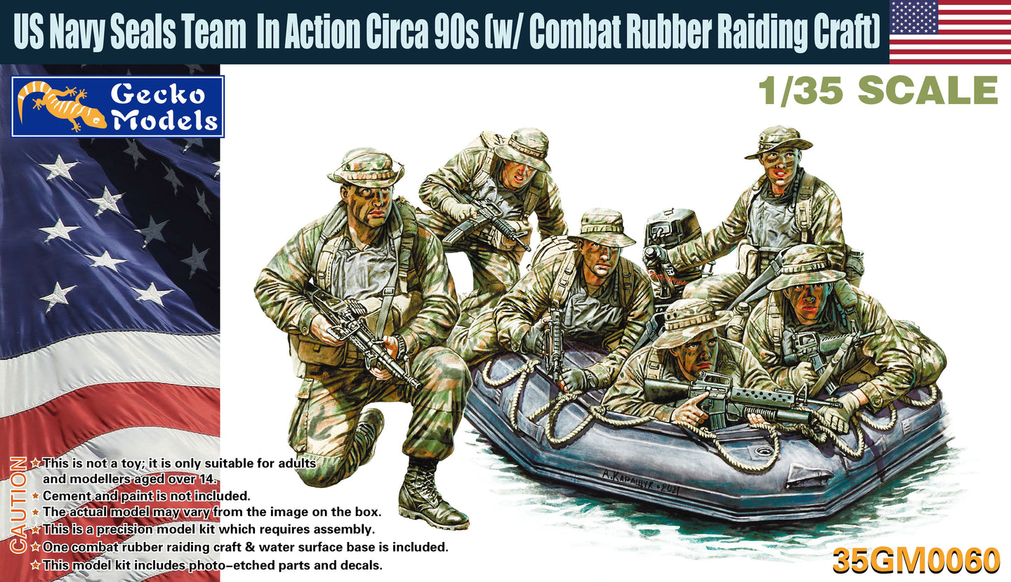 Gecko Models 1/35 US Navy Seals Team 1990s w/ Combat Rubber