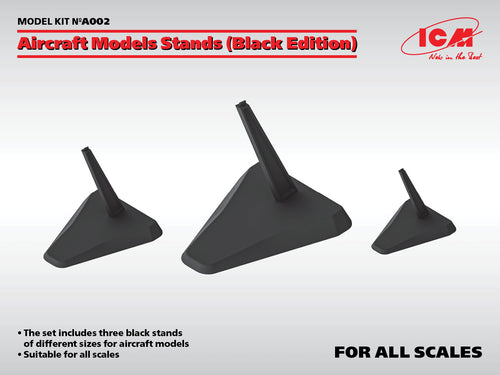 ICM 1/48 1/72 1/144 Aircraft Models Stands Black A002