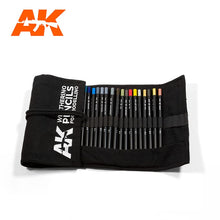 Load image into Gallery viewer, AK Interactive AK10048 Weathering Pencils for Modeling with Cloth Case (All 37 Colours)