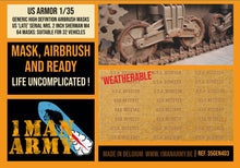 Load image into Gallery viewer, 1ManArmy 1/35 US Late Serial Numbers 2 Inch for Sherman M4 Paint Masks 35GEN403