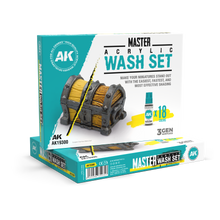 Load image into Gallery viewer, AK Interactive AK19300 Acrylic Wash Set (18) 18ml