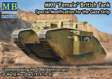 Load image into Gallery viewer, MasterBox 1/72 British Mk.I Female WWI Tank w/ Spec. Mod. For the Gaza Strip MB72004
