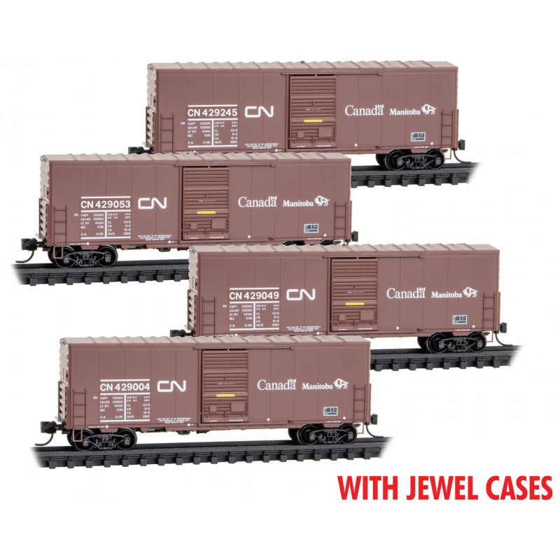 Micro-Trains MTL N CN Buffalo 40' BoxCar 4-pk JEWEL CASE 983 00 214