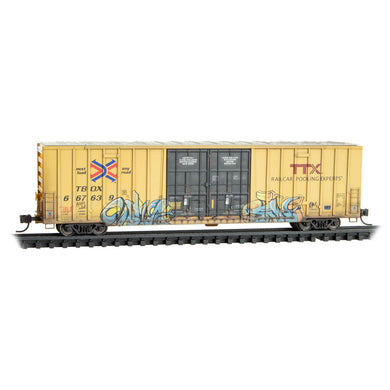 Micro-Trains N Weathered TTX 60' Rib Side Boxcar Rd# 667639 123 44 023