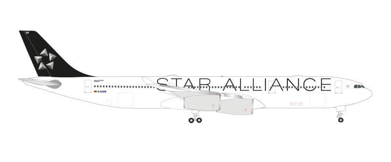 Herpa 1/500 Lufthansa Star Alliance Airbus A340-300 D-AIGW 