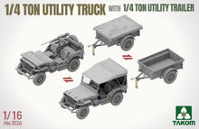 Load image into Gallery viewer, Takom 1/16 US 1/4 Ton 4x4 G503 MB Utility Truck w/ 1/4 Ton Trailer 1026' COMING SOON!