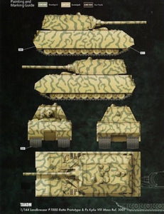 Takom 1/144 German Landkruezer P1000 Ratte + 2 Panzer VIII Maus 3001