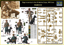 Load image into Gallery viewer, MasterBox 1/35 US Marine Corps Dogs in Service WWII MB35155
