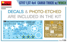 Load image into Gallery viewer, MiniArt 1/35 US M3 G7117 1.5t 4X4 Cargo Truck w/ Winch 35389