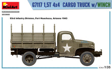 Load image into Gallery viewer, MiniArt 1/35 US M3 G7117 1.5t 4X4 Cargo Truck w/ Winch 35389