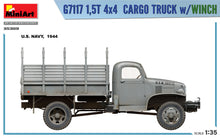 Load image into Gallery viewer, MiniArt 1/35 US M3 G7117 1.5t 4X4 Cargo Truck w/ Winch 35389