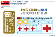 Load image into Gallery viewer, MiniArt 1/35 US G-518 1t Cargo Trailer "Ben Hur" w/ Canvas Cover 35443