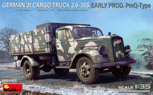Load image into Gallery viewer, MiniArt 1/35 German 3t Cargo Truck 3.6-36S Early Prod. PmQ-Type 35445