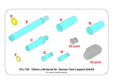 Load image into Gallery viewer, Aber 1/35 German 120 mm L/44 Barrel for Leopard 2A4/A5 35 L-129