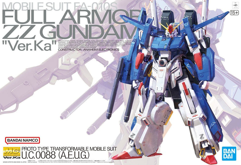新品未組立7種セット MG1/100　RX-78 ガンダム+Gアーマー Bandai 1/100 MG Full Armor ZZ Gundam (Ver.Ka) 