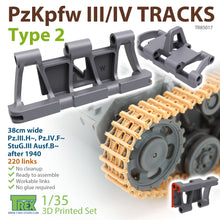Load image into Gallery viewer, Trex 1/35 German PzKpfw.III/IV Tracks Type 2 3D Printed Tracks TR85017