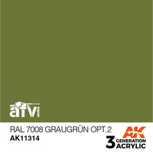 Load image into Gallery viewer, AK Interactive AK11314 Acrylic 3G AFV RAL 7008 Graugrün opt.2 17ml