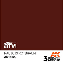 Load image into Gallery viewer, AK Interactive AK11329 Acrylic 3G AFV RAL 8013 Rotbraun 17ml