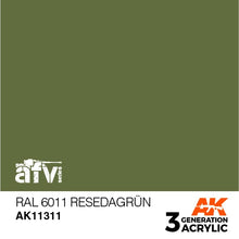 Load image into Gallery viewer, AK Interactive AK11311 Acrylic 3G AFV RAL 6011 Resedagrün 17ml