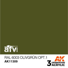 Load image into Gallery viewer, AK Interactive AK11309 Acrylic 3G AFV RAL 6003 Olivgrün opt.1 17ml