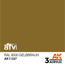 Load image into Gallery viewer, AK Interactive AK11327 Acrylic 3G AFV RAL 8000 Gelbbraun 17ml