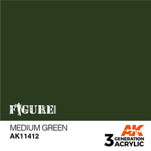 Load image into Gallery viewer, AK Interactive AK11412 Acrylic 3G Figure Medium Green 17ml
