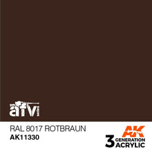 Load image into Gallery viewer, AK Interactive AK11330 Acrylic 3G AFV RAL 8017 Rotbraun 17ml