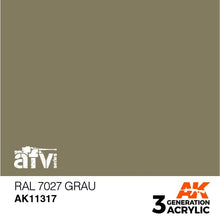 Load image into Gallery viewer, AK Interactive AK11317 Acrylic 3G AFV RAL 7027 Grau 17ml