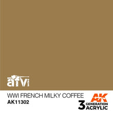 Load image into Gallery viewer, AK Interactive AK11302 Acrylic 3G AFV WWI French Milky Coffee 17ml