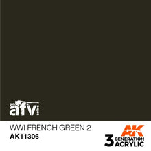 Load image into Gallery viewer, AK Interactive AK11306 Acrylic 3G AFV WWI French Green 2 17ml