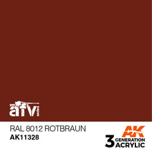 Load image into Gallery viewer, AK Interactive AK11328 Acrylic 3G AFV RAL 8012 Rotbraun 17ml
