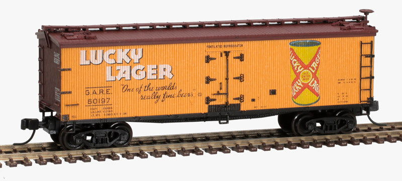 Atlas N Scale 40' Wood Reefer Lucky Lager Rd# 60202 50 005 624
