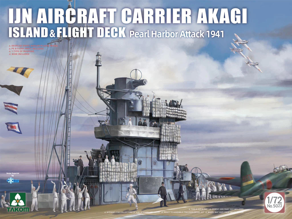 Takom 1/72 IJN Aircraft Carrier Akagi Island & Flight deck 5023
