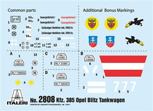 Load image into Gallery viewer, Italeri 1/48 German Opel Blitz Tankwagen Kfz.385 2808'
