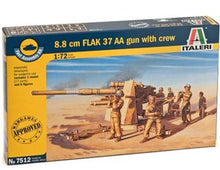 Load image into Gallery viewer, Italeri 1/72 German 8.8cm FlaK 37 AA Gun w/ Crew 7512