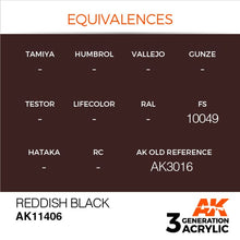 Load image into Gallery viewer, AK Interactive AK11406 Acrylic 3G Figure Reddish Black 17ml