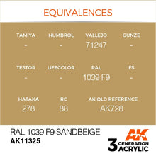 Load image into Gallery viewer, AK Interactive AK11325 Acrylic 3G AFV RAL 1039 F9 Sandbeige 17ml