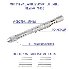 Load image into Gallery viewer, Excel 70003 Mini Pin Vise w/ 12 Drill Bits